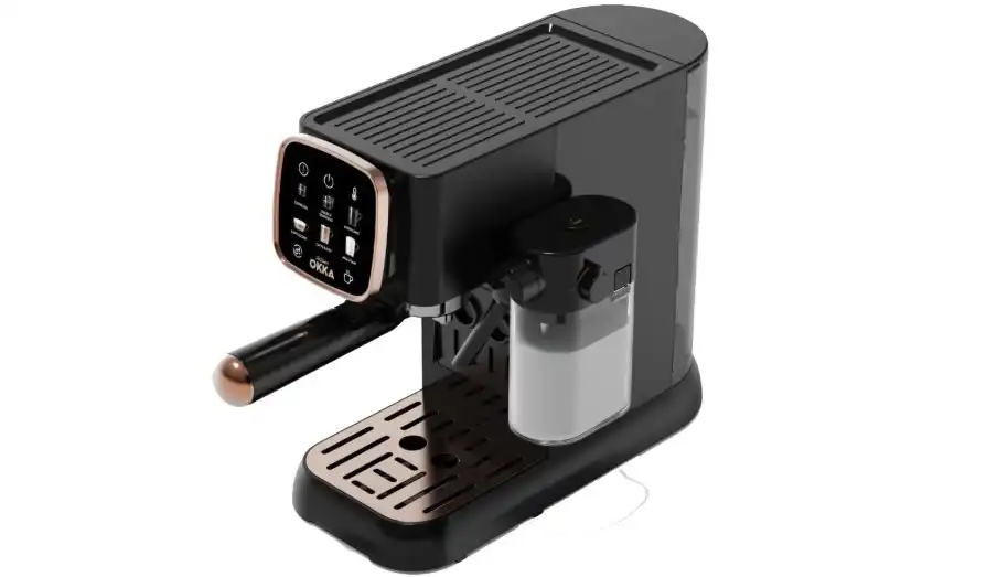 Arzum OKKA Solo M Semi Automatic Espresso Machine ,1630 W, 15 Bar, Touch Screen, Black / Copper - OK0032-0400 