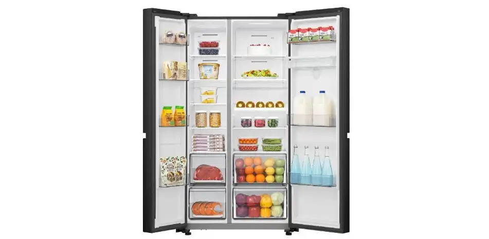 Hisense No-Frost Side By Side Refrigerator, 649 Liters, Inverter, Black - RS5N668SMFA1