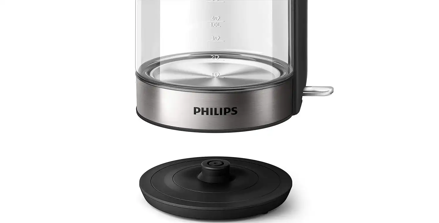 Philips Series 5000 Glass Electric Kettle, 1.7 Liter, 2200 Watt, Silver Black - HD9339/81
