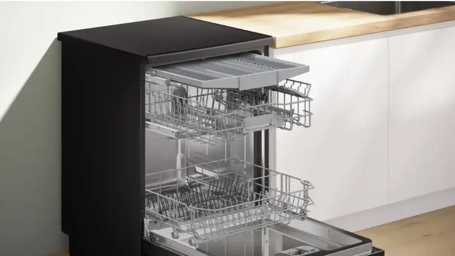 Bosch Series 4 Dishwasher, 60 cm, 14 Place Settings, 6 Programs, Digital Display, Fingerprint Resistant, Black - SMS46NB20V