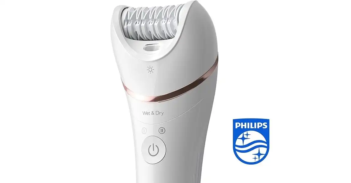 Philips Epilator Series 8000 Wet And Dry Epilator, White - BBRE740/11