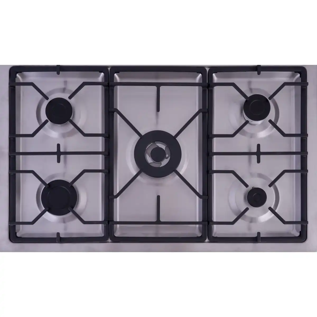 Ariston Cooker, 5 Burners, Digital Screen, Cast Iron Holders, Full Safety, 90 Cm, Stainless Steel -  ARR9 GGF 33229 XNA