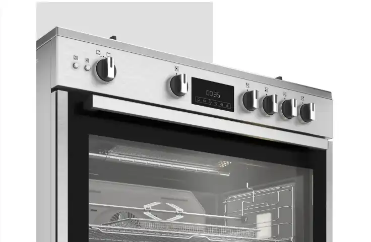Ariston Gas Cooker, 5 Burners, Full Safety, Cast Iron Holders, Silver - ARR9 GGF 33229 XEG