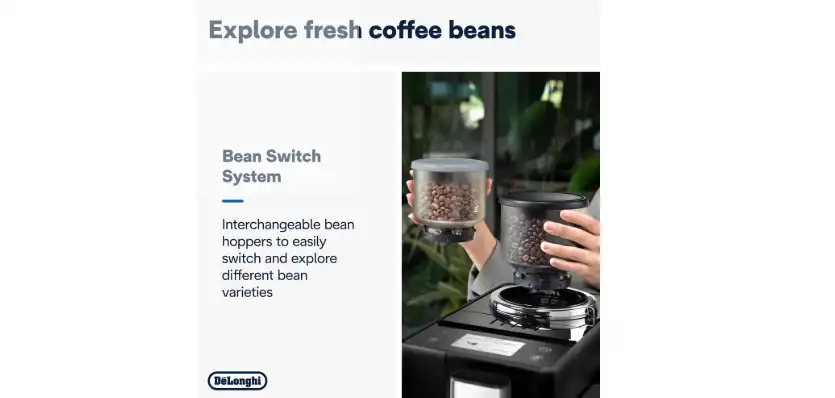 De'Longhi Rivelia Coffee and Espresso Machine, 19 Bar, 1.4 Liter, Touch Screen, Black - EXAM440.55.B (Raya Warranty)