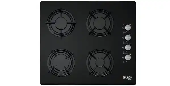 Bundel of Purity Built-In Oven with Grill, 60 cm, Gas, 67 Liters, Black - OPT602GG + Gas Hob, 4 Burners, Heavy Duty, 60 Cm, Black - PT601GLBL + Classico Hood, 3 speed, 60 cm, Black - PTSLIM B