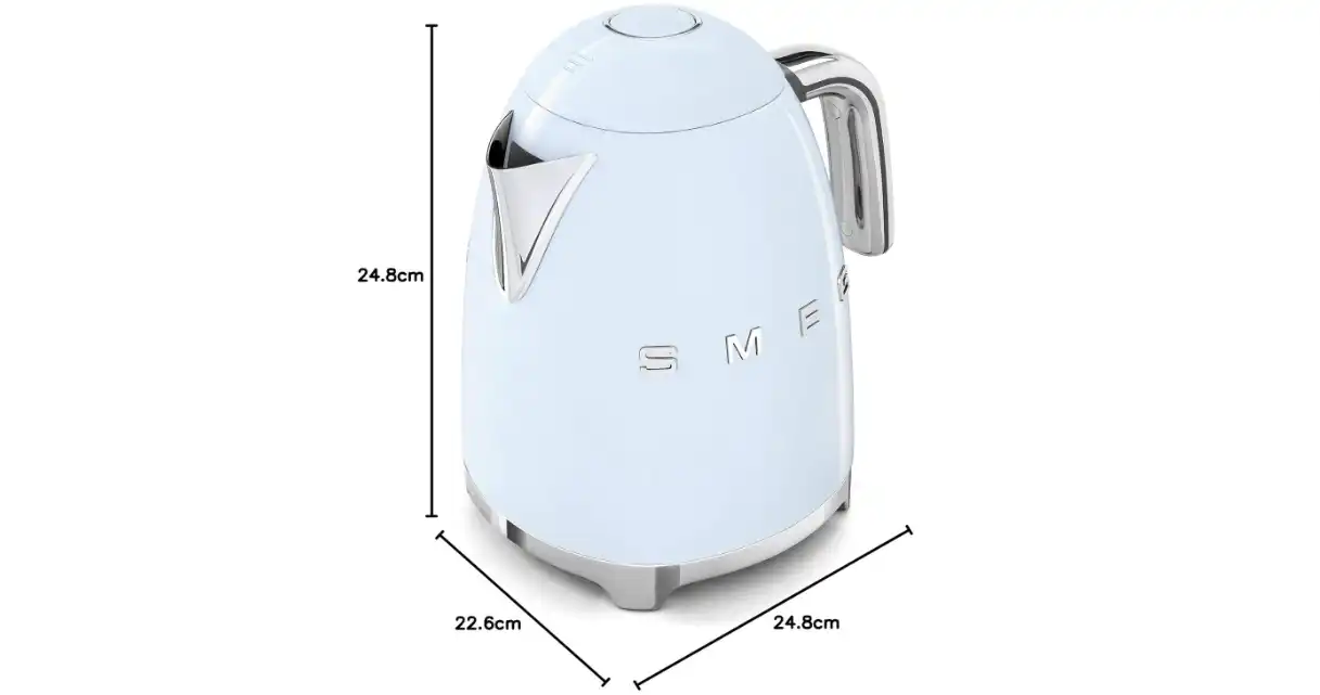 Smeg Electric Kettle, 1,7 L, 3000 W, Pastel Blue - KLF03