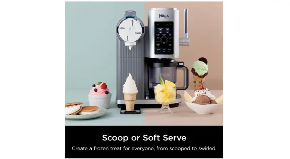 Ninja Swirl by CREAMi Soft Serve & Ice Cream Maker ninga nc701  Silver