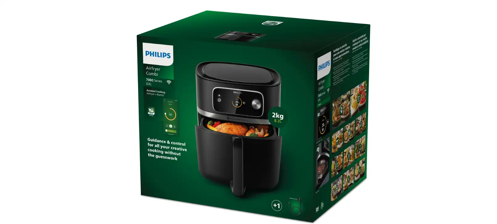 philips 7000 Series Airfryer Combi and Food Thermometer, 2200W, 8.3L, Black - HD9880/90