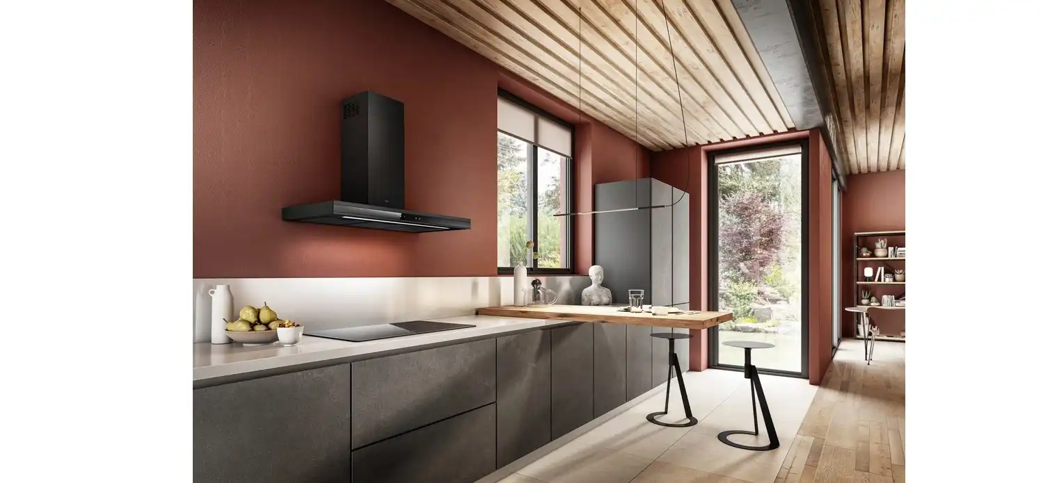 Elica Adele Built-in Extractor Hood, 1000 m³/h Extraction Power, 90 cm, Black Glass - ADELE Elica