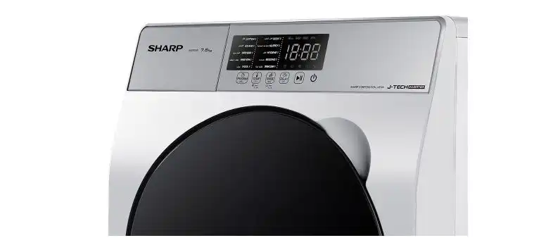 SHARP K-PRO Washing Machine Fully Automatic, 7.5 Kg, Inverter, Light Grey - ES-FE752KLE-W