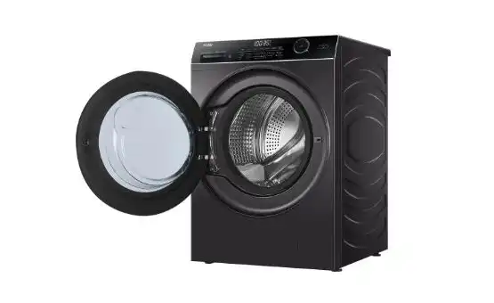 Haier Washing Machine Full Automatic, Front Load, 9kg, Direct Motion Motor & Wi-Fi, Dark Silver - HW90-B14959S8TU1