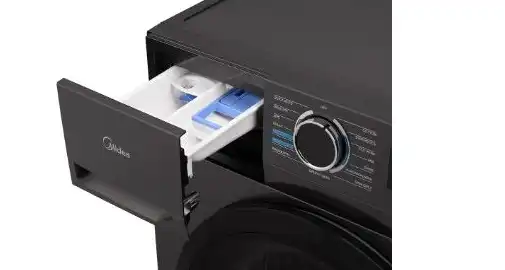 Midea Washing Machine Full Automatic, Front Load, 8kg, Inverter Quattro & Steam, Titanium Grey -  MF110W80B-TT