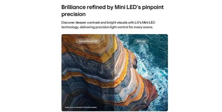 تلفزيون ال جى Mini LED سمارت، 85 بوصة، QNED 4K، برسيفر داخلي - 85QNED7EB6T