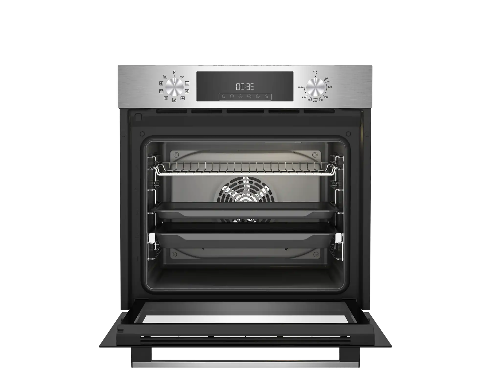 Bundle of Ariston Built-in, Oven with Grill 72 Liter , 60 cm, Stainless Steel - AROE 6R253H XNA + Electric Hob, 4 Burners, 60 cm, Black - HR 609 C A
