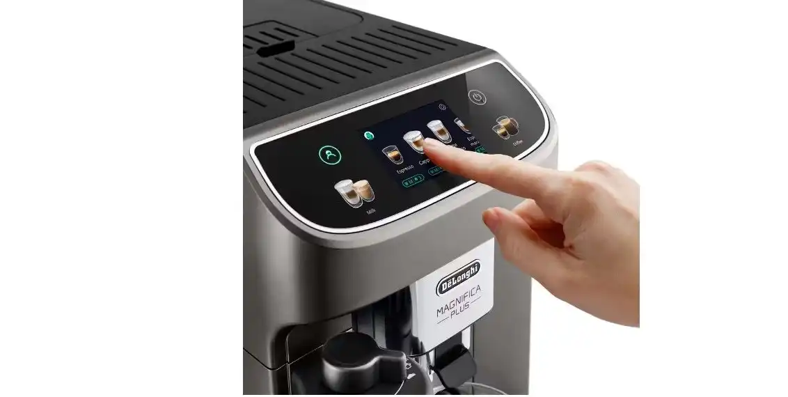 ماكينة قهوة ديلونجي Magnifica Plus أوتوماتيكية بالكامل، 15 بار، أسود تيتانيوم – ECAM320.70.TB