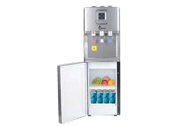 Penguin Hot, Cold & Normal Top Loading Water Dispenser with Fridge , 3 Tabs Silver - PD001