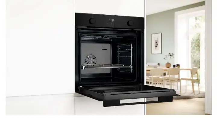 Bosch Serie 4 Built-in Electric Steam Oven, 76 Liters, 60 cm, Black – HUA736EA0T