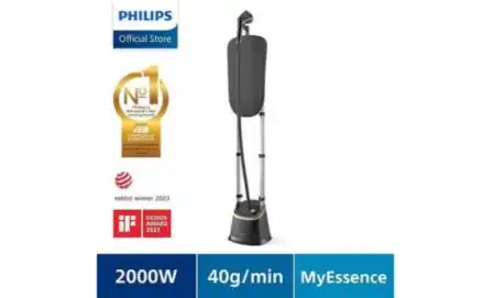 مكواة بخار ستاند فيليبس 3000 Series EasyTouch، بقوة 2000 وات، 2 لتر، اسود - STE3170/80