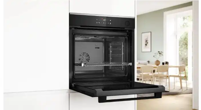 Bosch Serie 6 Built-in Oven with Added Steam, 71 L , 60 cm, Black – HRG232EB3