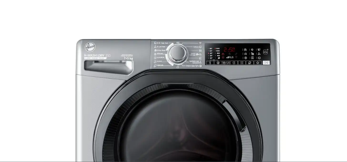 HOOVER Washing Machine Fully Automatic 7 Kg, 5 Kg Dryer, Inverter, Silver - H3DPS4756TMBRELA
