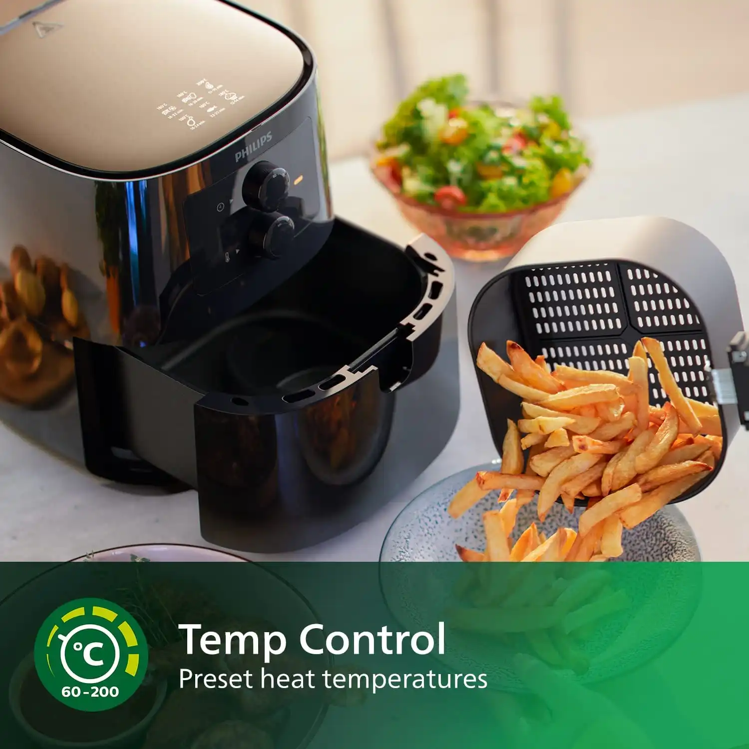 Philips Air Fryer Essential, 4.1 L, 1400 W, Black - HD9200  ( International Warranty )