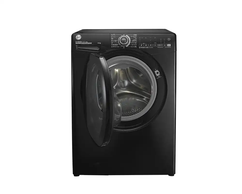 HOOVER Washing Machine Fully Automatic 8 Kg, Inverter Motor, Black - H3WS38TAMF7B-ELA