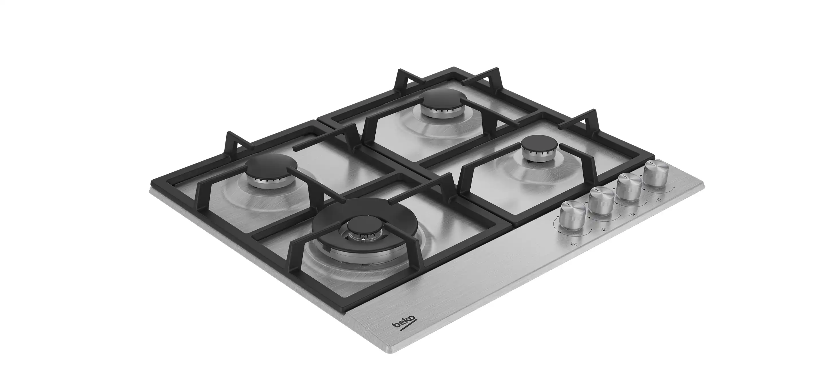 Beko Built-In Gas Hob, 4 Burners, 60 cm, Stainless - HIAW 64225 SX