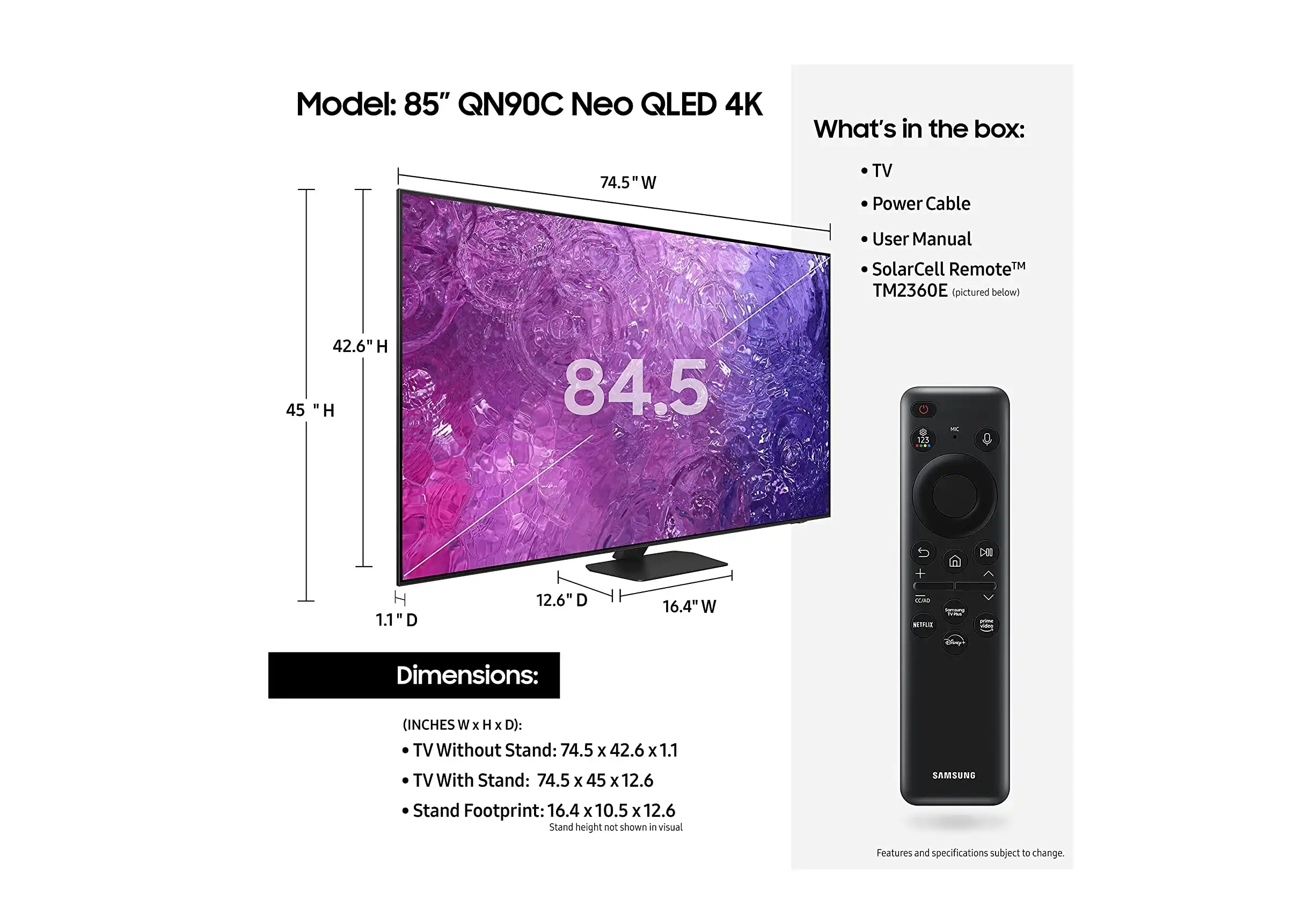 تليفزيون سامسونج 55 نيو كيو ال اي دي 4K سمارت مع ريسيفر داخلي - 55QN90C