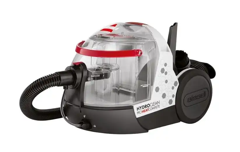 Bissell Hydroclean Proheat Complete Bagless Vacuum Cleaner, 1800 Watt, White \ Black - 1474E