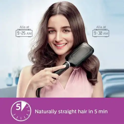Philips StyleCare Essential Straightening Brush, Black - BHH880