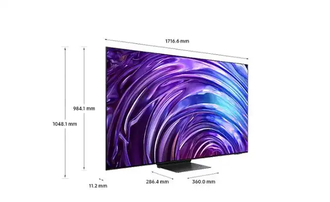 تلفزيون سامسونج S95D سمارت، مقاس 77 بوصة، QLED دقة 4K UHD بريسيفر داخلي - 77S95D