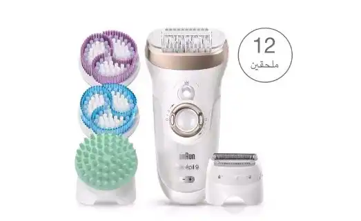 Braun Silk-épil 9 Epilator, For Wet and Dry use, With 12 Attachments, White - 9-961V