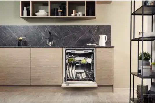 ariston Built-In Dishwasher, 14 Place Settings, 60 cm, Silver - HIC 3C26 CW