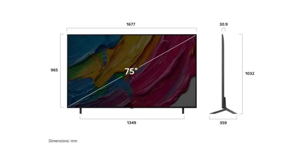 تلفزيون ال جى سمارت، 75 بوصه، بدقة 4K QNED، ماجيك ريموت،بريسيفر داخلي - 75QNED80A6A