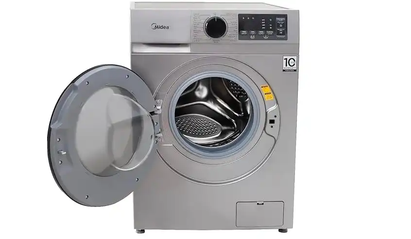 Midea Digital Front Load Full Automatic Washing Machine With Inverter Technology, 7 kg, Dark Silver - MFN09W70B/S