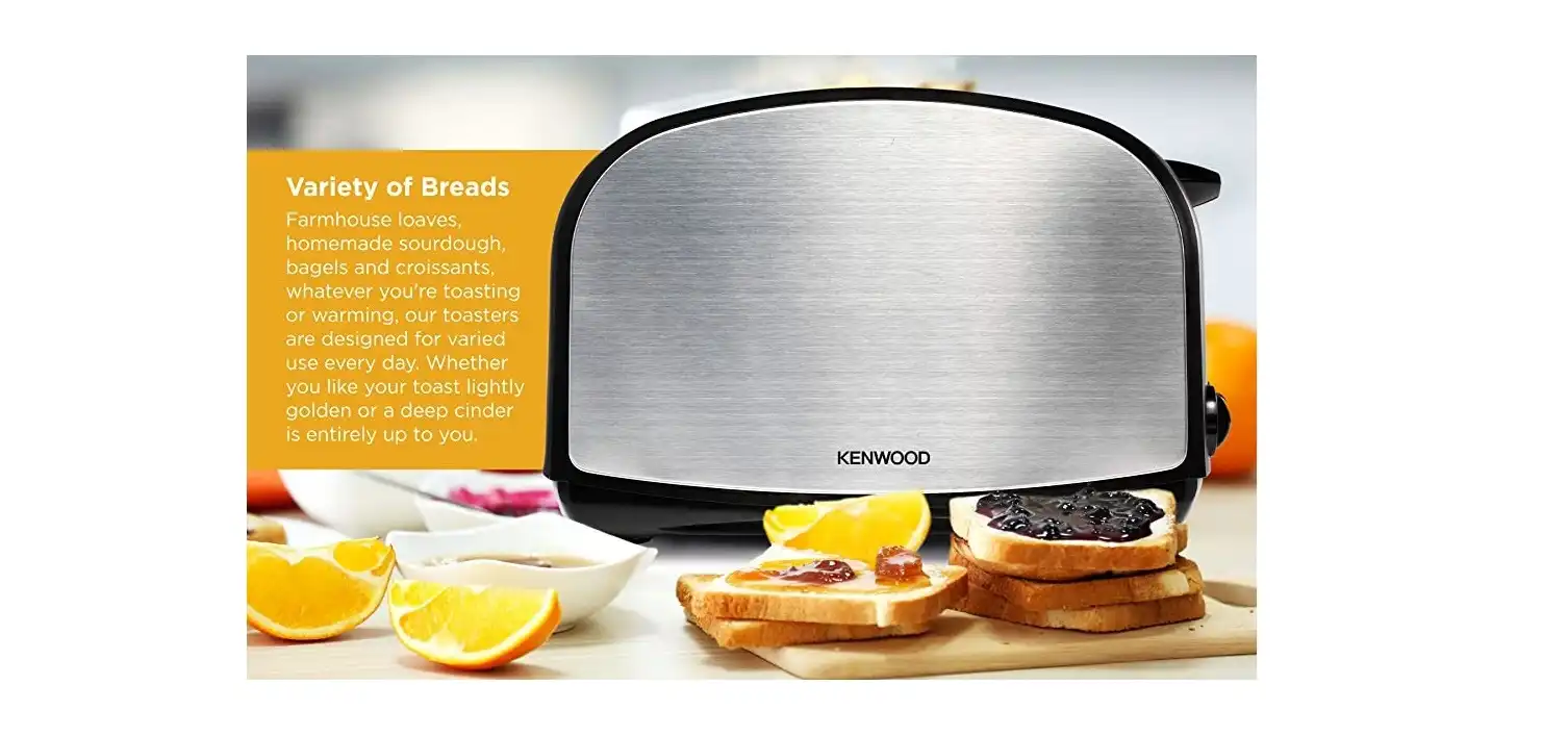 Kenwood Toaster, 900 Watt, 2 Slices, Silver Black - TCM01.AOBK