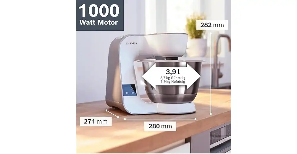 عجان متعدد الوظائف بوش، 3.9 لتر، 1000 وات، متعدد الالوان - MUM5XW20