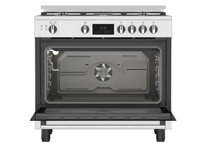 Ariston Gas Cooker, 5 Burners, Full Safety, Cast Iron Holders, Silver - ARR9 GGF 33229 XEG