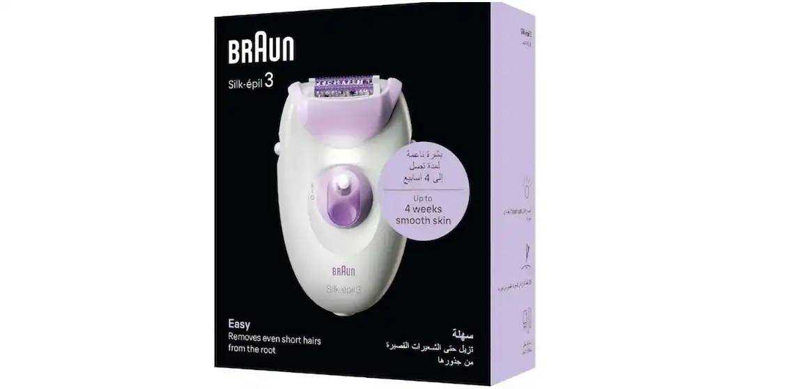 Braun Silk-Epil 3 Epilator Wet & Dry White and Purple - SE 3000