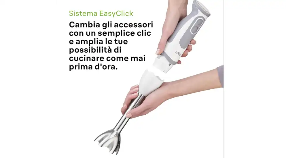 Braun Multiquick 5 Vario Hand Blender, 1000 Watt, 21 Speeds, Stainless Steel, White - MQ5200