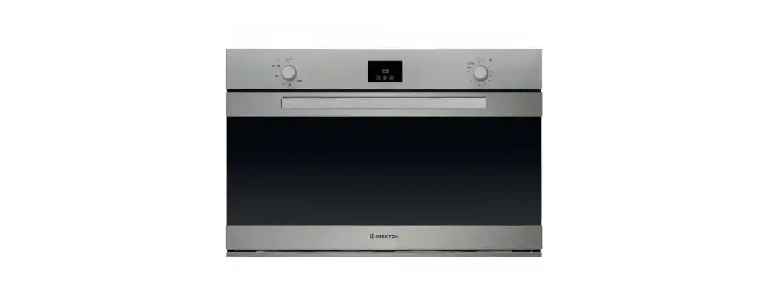 Ariston Bundle of Built-In Pyramid Hood, 90 cm, Stainless Steel - AHPN 9.4F LM X + Built In Gas Hob, 6 Burners, 90 Cm, Silver - GESM 55 IX A 30 + Built In Gas Oven With Electric Grill, 97 Lit