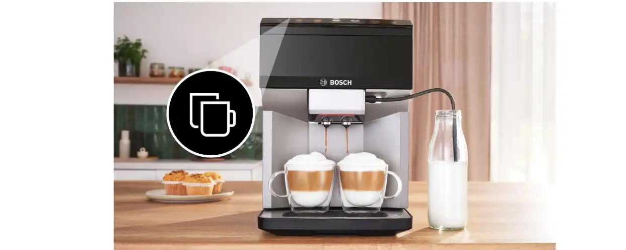 bosch Series 4 Fully Automatic Coffee Machine Vero Cafe, 15 Bar, Silver / Black - TPE40307