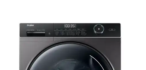 Haier Washing Machine Full Automatic, Front Load, 9kg, Direct Motion Motor & Wi-Fi, Dark Silver - HW90-B14959S8TU1
