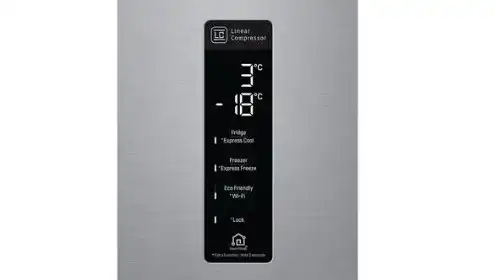 LG Refrigerator, No Frost, 446 L, Bottom Freezer with Ice Maker Water Dispenser, Silver - GC-F689BLCM