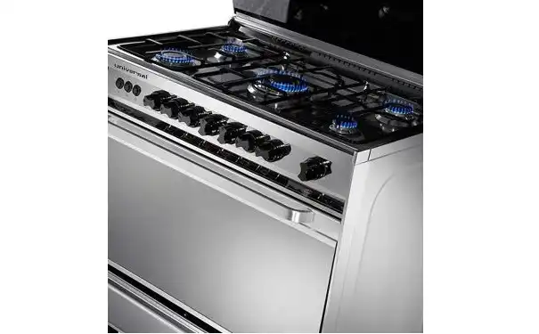 Universal Classic 5-Burner Gas Cooker 90 cm, Silver - UF.ST 8905