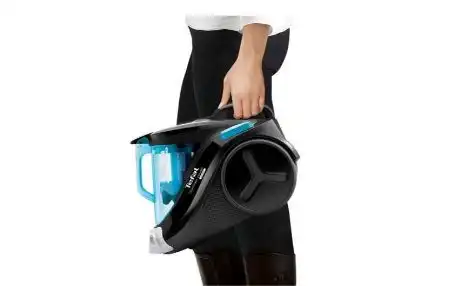 مكنسة كهربائية بحاوية تيفال Compact Power بدون كيس، 750 وات، 1.5 لتر، اسود / ازرق - TW3751EG