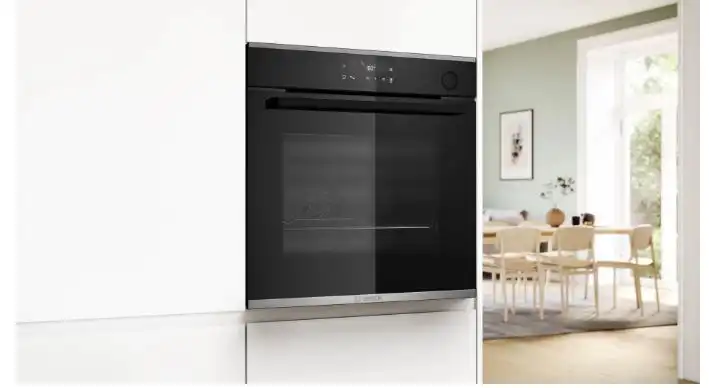 Bosch Serie 6 Built-in Oven with Added Steam, 71 L , 60 cm, Black – HRG232EB3