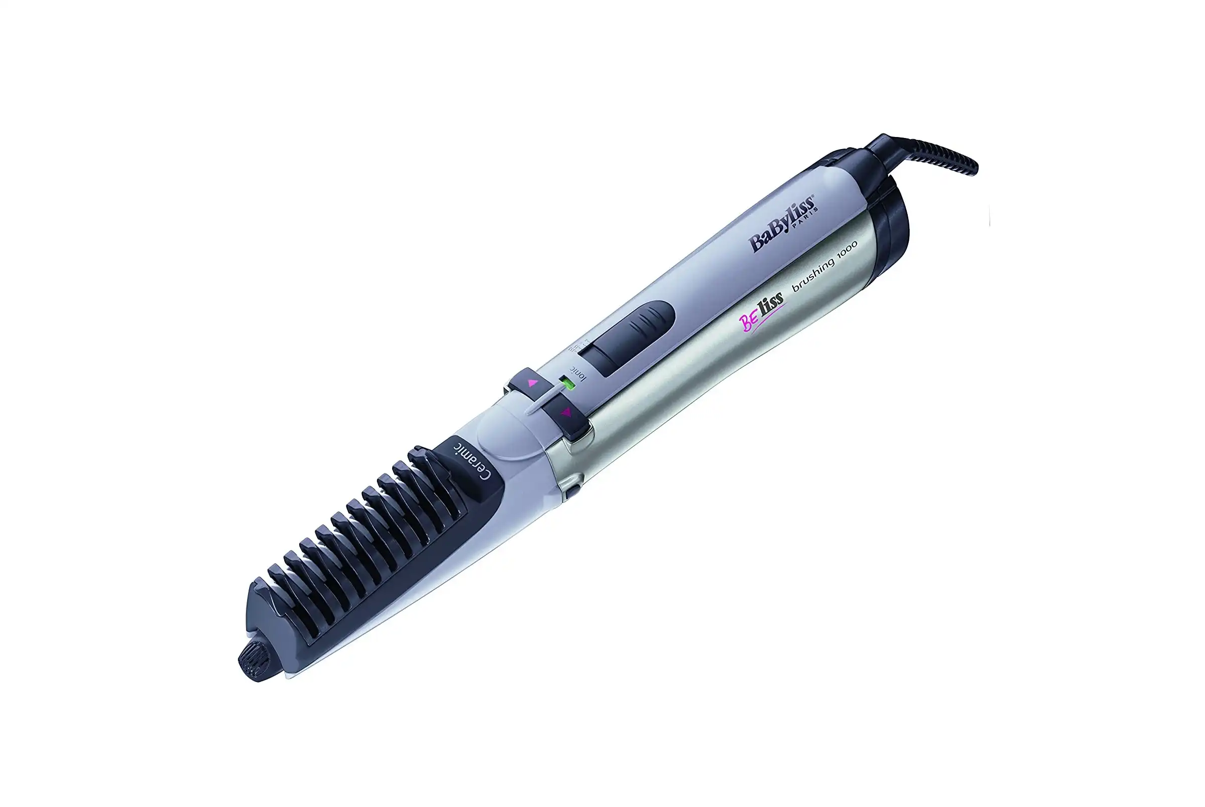 Babyliss Hair Styler Rotating Brush with Attachments, 1000 Watt, Silver / Black - 2735E
