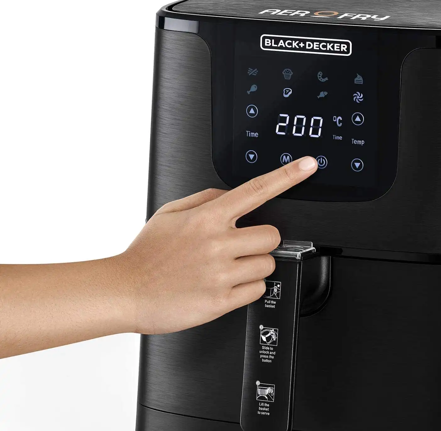 Black & Decker Digital Air Fryer, 4.3 Liters, Black - AF700 International warranty