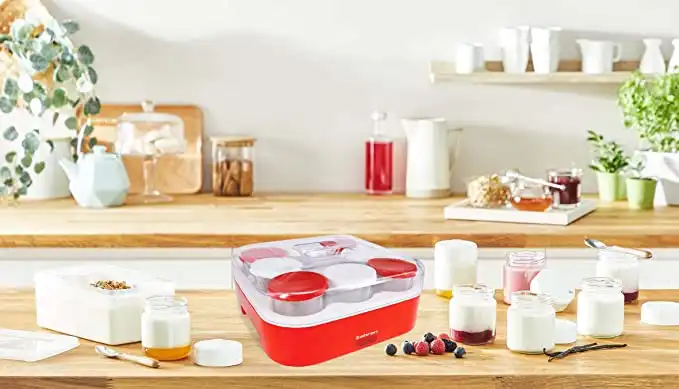 Zahran Yogurt Maker, 8 Jars, 25 Watt, Red / White - YG6003EG